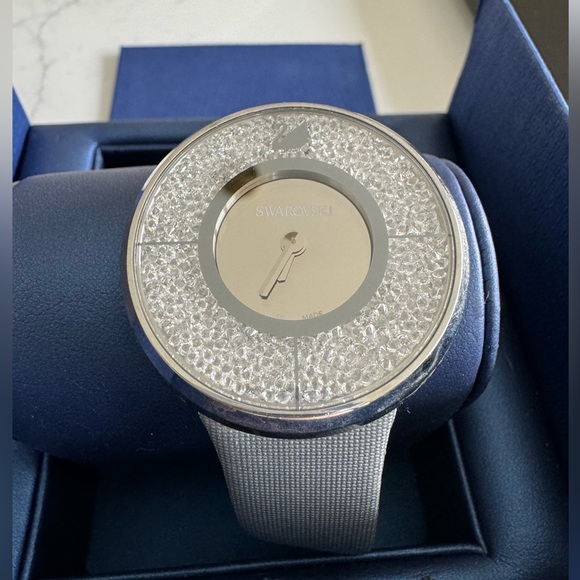 Swarovski Crystalline Silver Dial Stainless Steel Quartz Ladies Watch - Picture 2 of 7